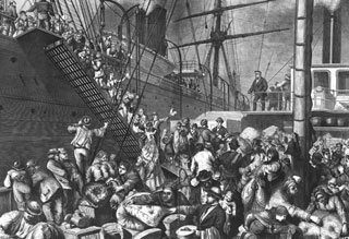 Germans loading a ship bound for America